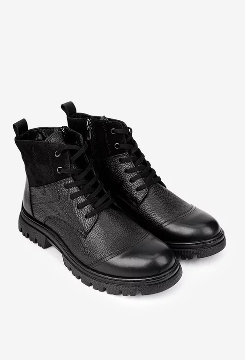 Ghete barbati confectionate din piele neagra