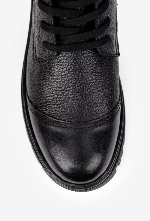 Ghete barbati confectionate din piele neagra