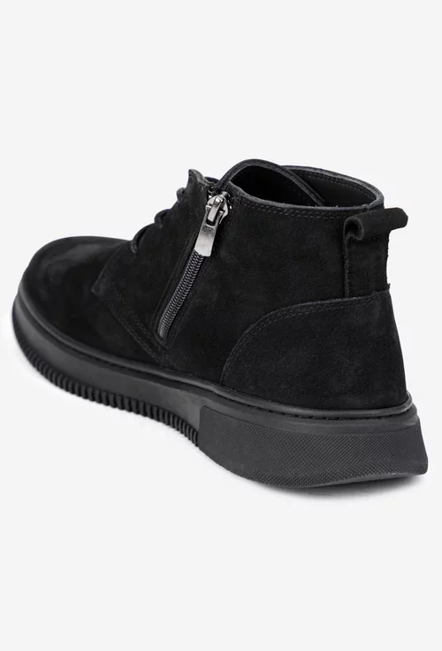 Ghete barbati confectionate din piele neagra