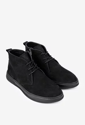 Ghete barbati confectionate din piele neagra