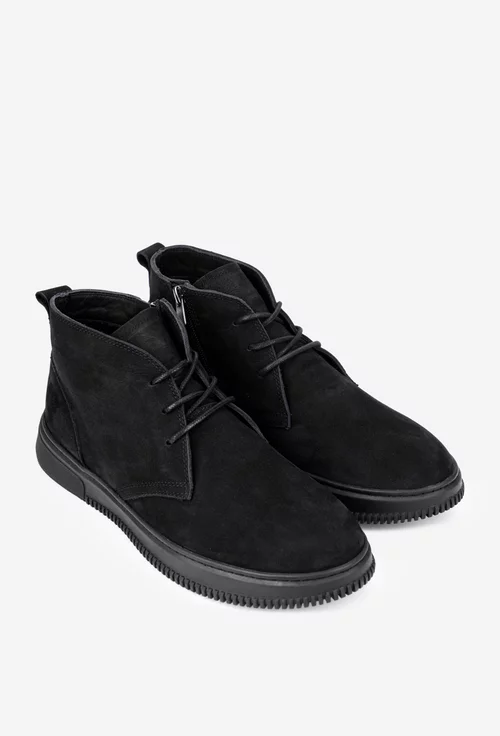 Ghete barbati confectionate din piele neagra