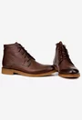 Ghete barbati confectionate din piele texturata maro