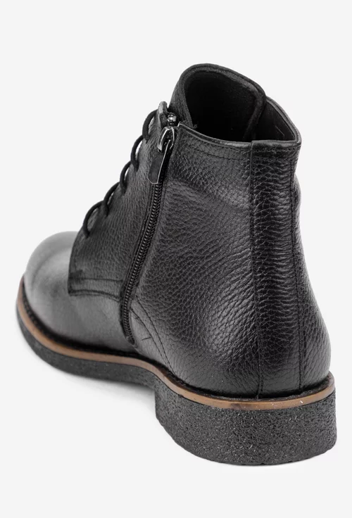Ghete barbati confectionate din piele texturata neagra