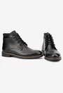 Ghete barbati confectionate din piele texturata neagra
