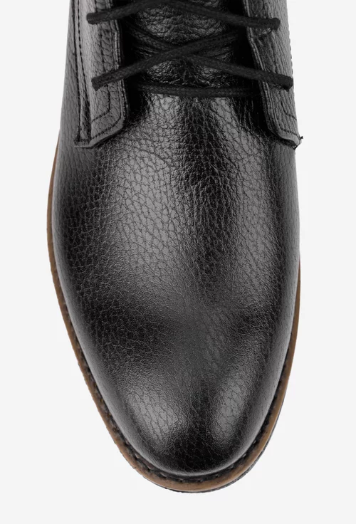 Ghete barbati confectionate din piele texturata neagra