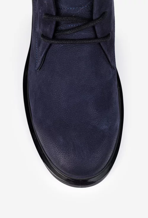 Ghete barbati din piele bleumarin