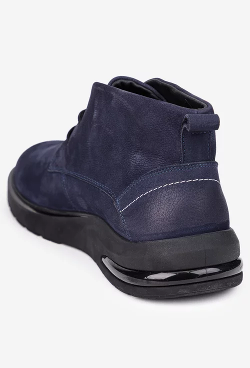 Ghete barbati din piele bleumarin