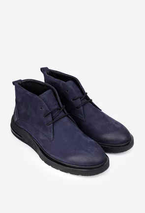 Ghete barbati din piele bleumarin