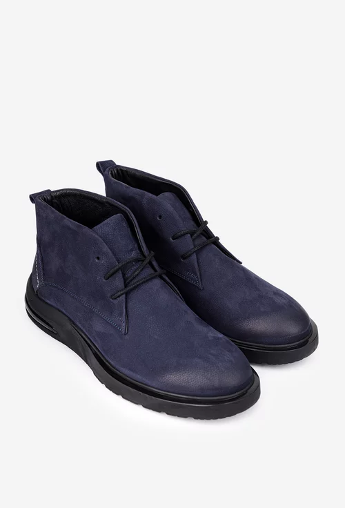 Ghete barbati din piele bleumarin