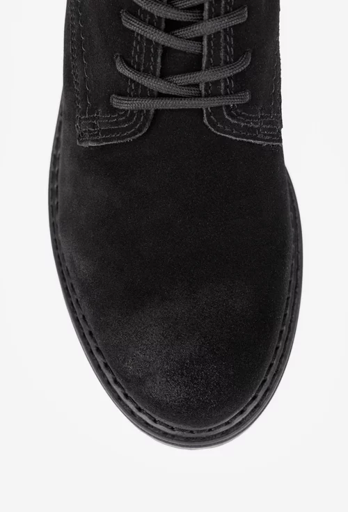 Ghete barbati din piele intoarsa neagra