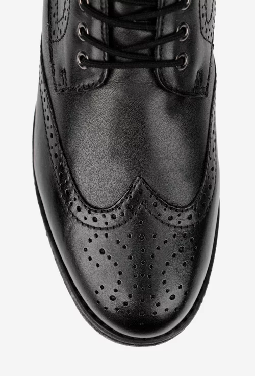 Ghete barbati din piele naturala neagra