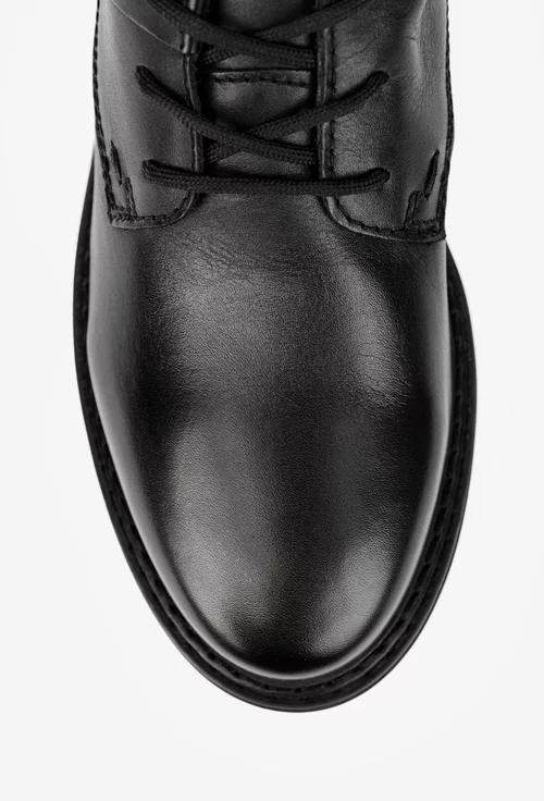 Ghete barbati din piele naturala neagra