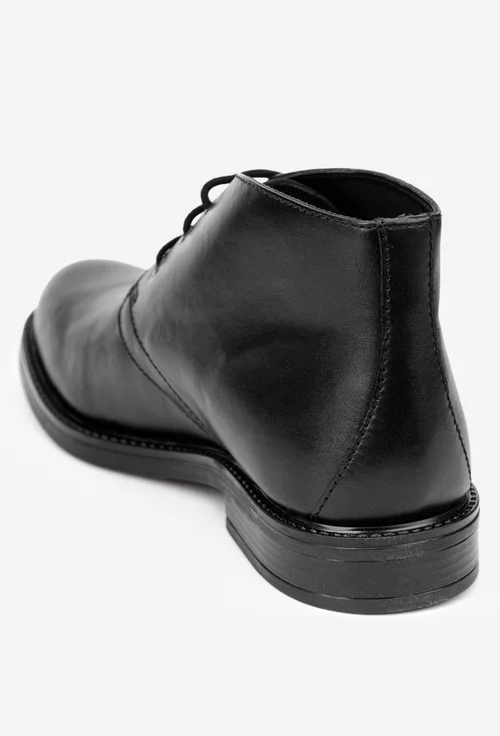 Ghete barbati din piele naturala neagra