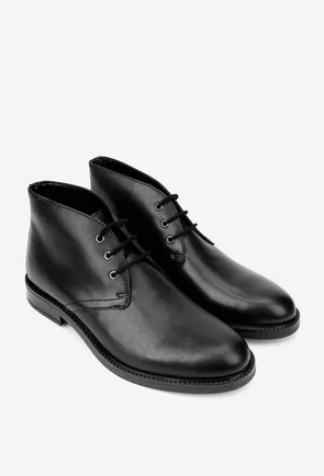 Ghete barbati din piele naturala neagra