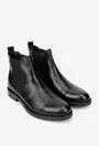 Ghete barbati din piele naturala neagra cu elastic