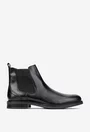 Ghete barbati din piele naturala neagra cu elastic