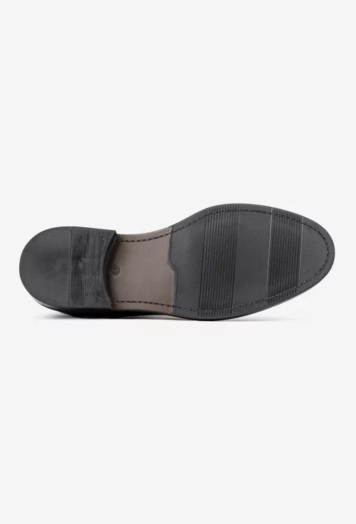 Ghete barbati din piele naturala neagra cu elastic