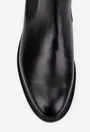 Ghete barbati din piele naturala neagra cu elastic in laterale