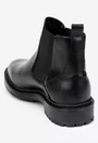Ghete barbati din piele naturala neagra cu elastic in laterale