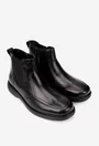 Ghete barbati din piele naturala neagra cu elastic si fermoar