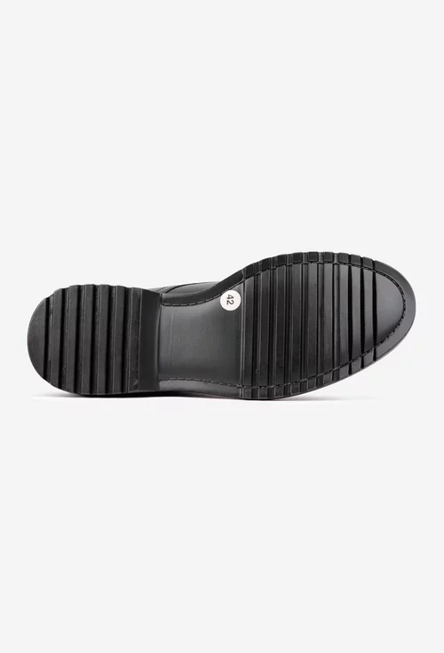 Ghete barbati din piele naturala neagra cu siret