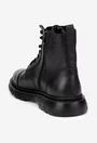 Ghete barbati din piele naturala neagra cu siret si fermoar