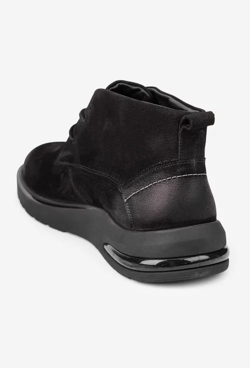 Ghete barbati din piele neagra