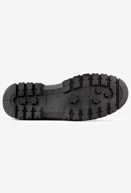 Ghete barbati din piele texturata maro cu elastic