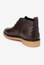 Ghete barbati din piele texturata maro inchis