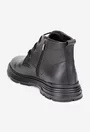 Ghete barbati din piele texturata neagra