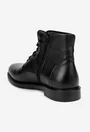 Ghete barbati din piele texturata neagra