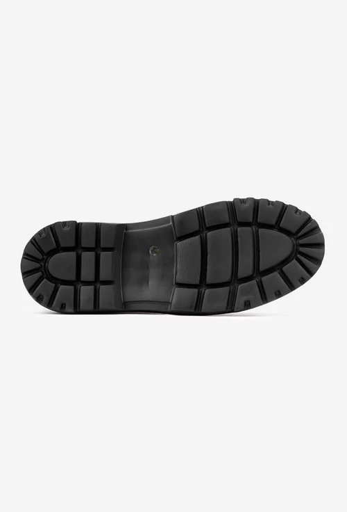 Ghete barbati din piele texturata neagra