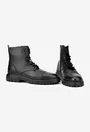 Ghete barbati din piele texturata neagra