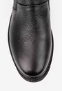 Ghete barbati din piele texturata neagra cu doua fermoare