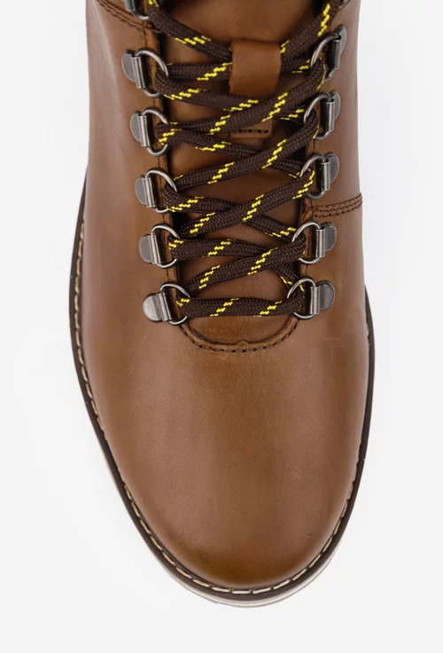 Ghete barbati maro din piele naturala