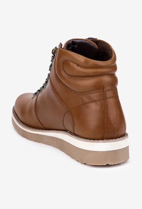 Ghete barbati maro din piele naturala