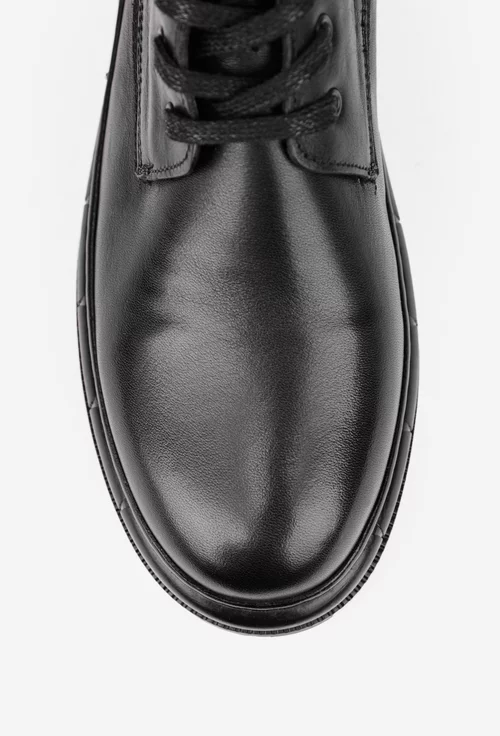 Ghete barbati realizate din piele naturala neagra