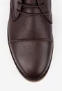 Ghete barbati realizate din piele texturata maro inchis