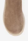 Ghete dama bej din piele intoarsa si material textil