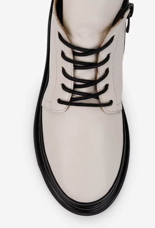 Ghete dama bej din piele naturala