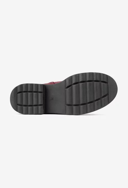 Ghete dama bordo din piele naturala