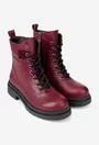 Ghete dama bordo din piele naturala
