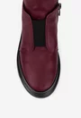 Ghete dama bordo din piele naturala