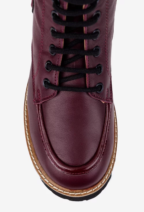 Ghete dama bordo NUR din piele naturala