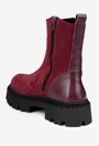 Ghete dama burgundy din piele cu fermoar