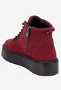 Ghete dama burgundy din piele nabuc