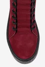 Ghete dama burgundy din piele nabuc