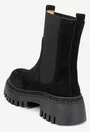 Ghete dama cu elastic realizate din piele intoarsa neagra