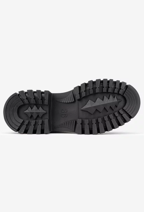 Ghete dama cu elastic realizate din piele intoarsa neagra