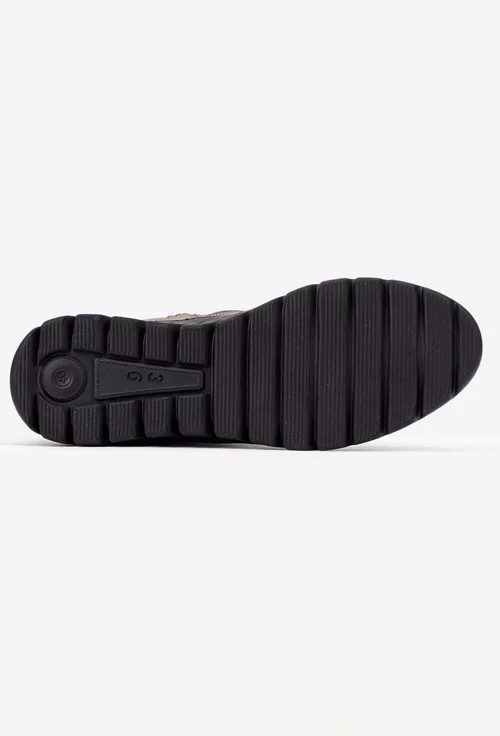 Ghete dama deosebite din piele bej cu fermoar